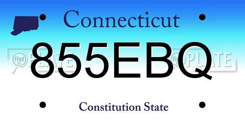 855EBQ Connecticut License Plate