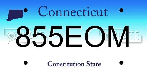 855EOM Connecticut License Plate
