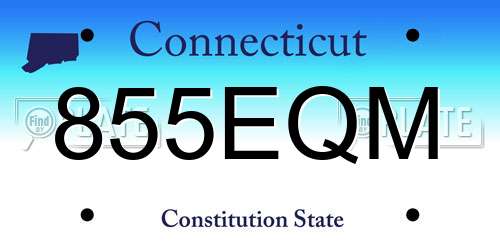 855EQM Connecticut License Plate