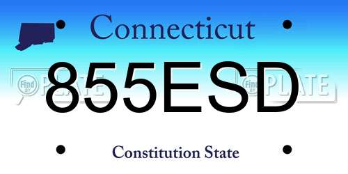 855ESD Connecticut License Plate