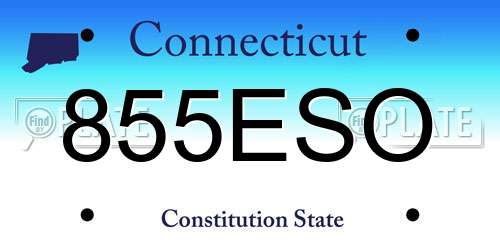 855ESO Connecticut License Plate