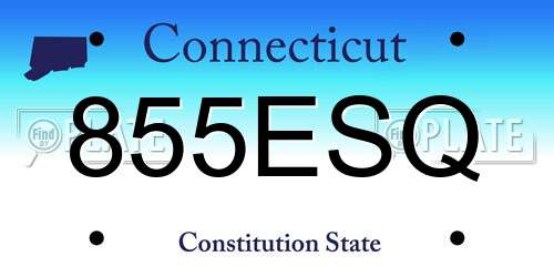 855ESQ Connecticut License Plate