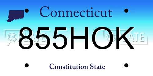 855HOK Connecticut License Plate