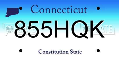 855HQK Connecticut License Plate