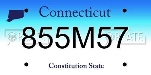 855M57 Connecticut License Plate