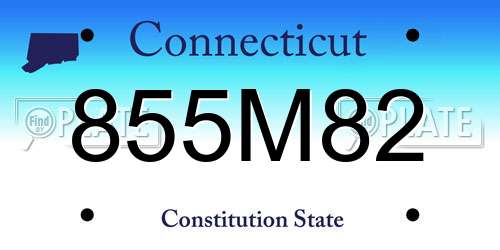 855M82 Connecticut License Plate