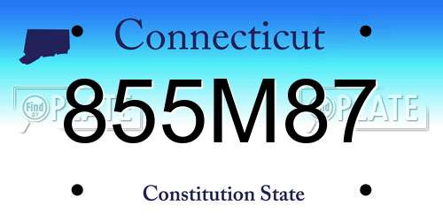 855M87 Connecticut License Plate