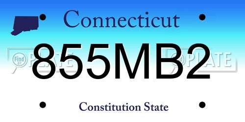 855MB2 Connecticut License Plate
