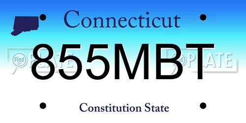 855MBT Connecticut License Plate