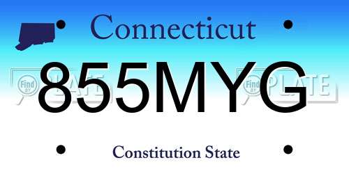 855MYG Connecticut License Plate