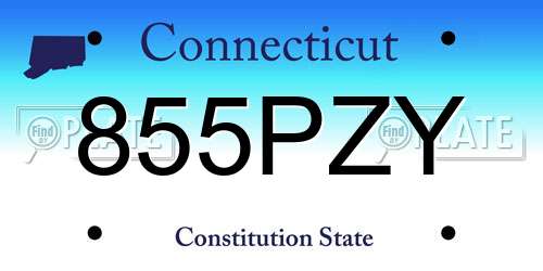 855PZY Connecticut License Plate