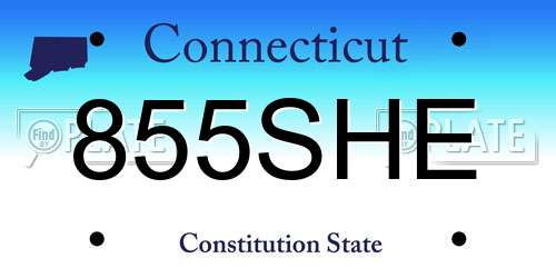855SHE Connecticut License Plate