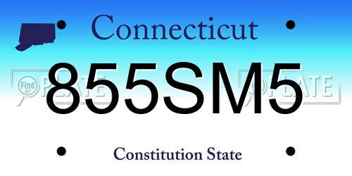 855SM5 Connecticut License Plate