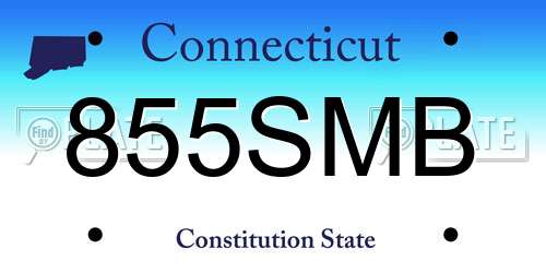 855SMB Connecticut License Plate