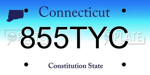 855TYC Connecticut License Plate