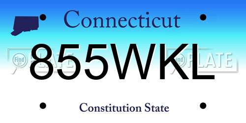 855WKL Connecticut License Plate