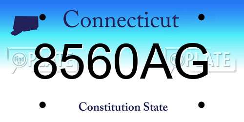 8560AG Connecticut License Plate