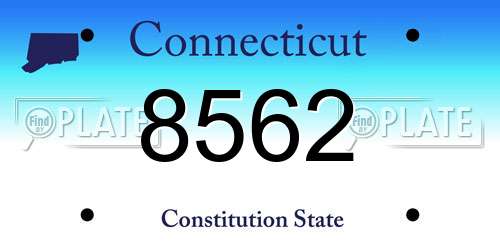 8562 Connecticut License Plate