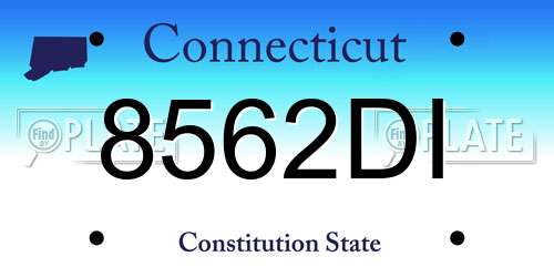 8562DI Connecticut License Plate