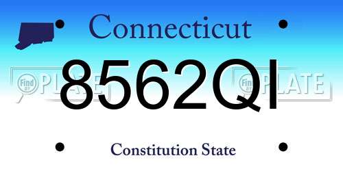 8562QI Connecticut License Plate