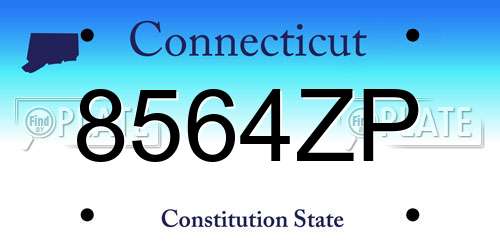 8564ZP Connecticut License Plate