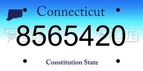 8565420 Connecticut License Plate
