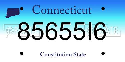 85655I6 Connecticut License Plate