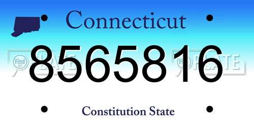 8565816 Connecticut License Plate