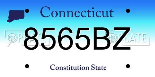 8565BZ Connecticut License Plate