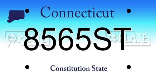 8565ST Connecticut License Plate