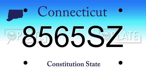 8565SZ Connecticut License Plate