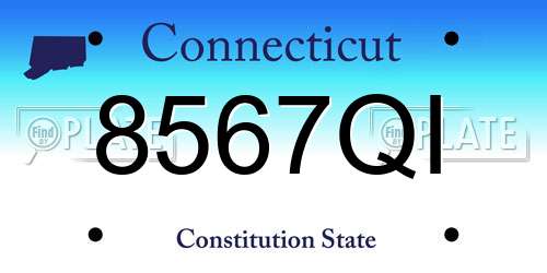 8567QI Connecticut License Plate
