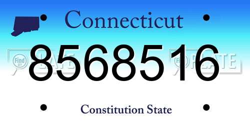 8568516 Connecticut License Plate