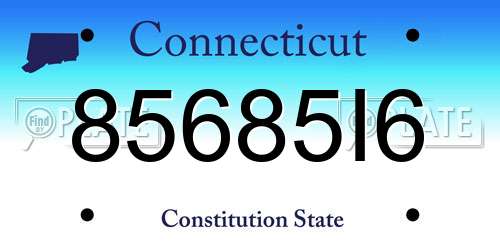 85685I6 Connecticut License Plate