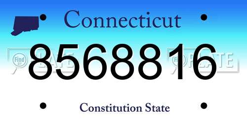 8568816 Connecticut License Plate