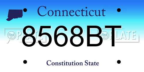 8568BT Connecticut License Plate