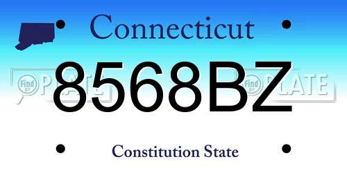 8568BZ Connecticut License Plate