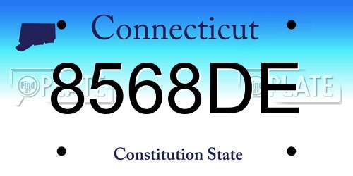 8568DE Connecticut License Plate