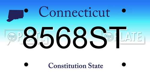 8568ST Connecticut License Plate