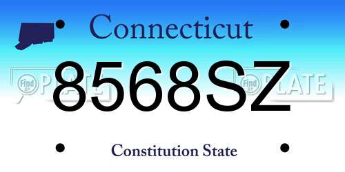 8568SZ Connecticut License Plate