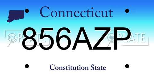 856AZP Connecticut License Plate