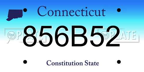 856B52 Connecticut License Plate
