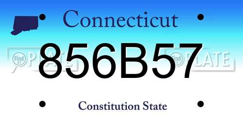 856B57 Connecticut License Plate