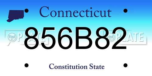 856B82 Connecticut License Plate