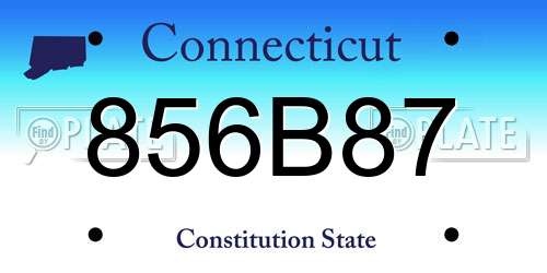 856B87 Connecticut License Plate