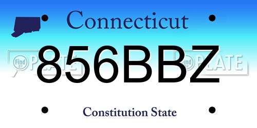 856BBZ Connecticut License Plate