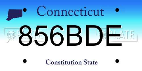 856BDE Connecticut License Plate