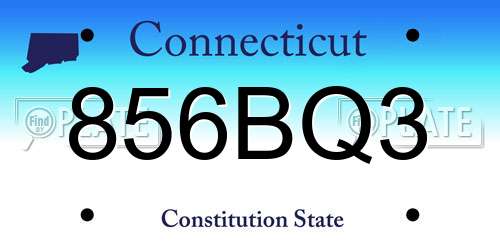 856BQ3 Connecticut License Plate