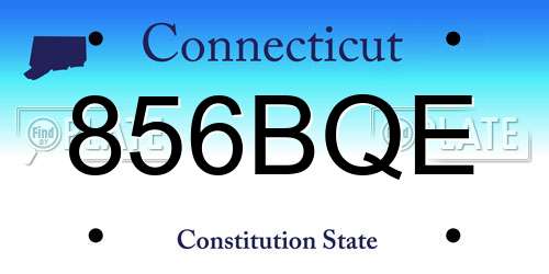 856BQE Connecticut License Plate