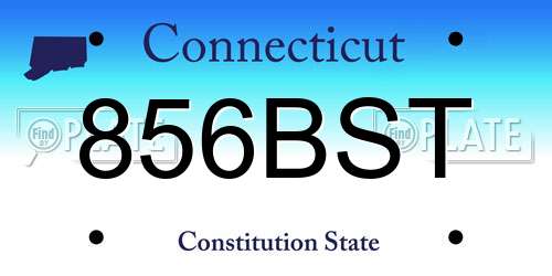 856BST Connecticut License Plate